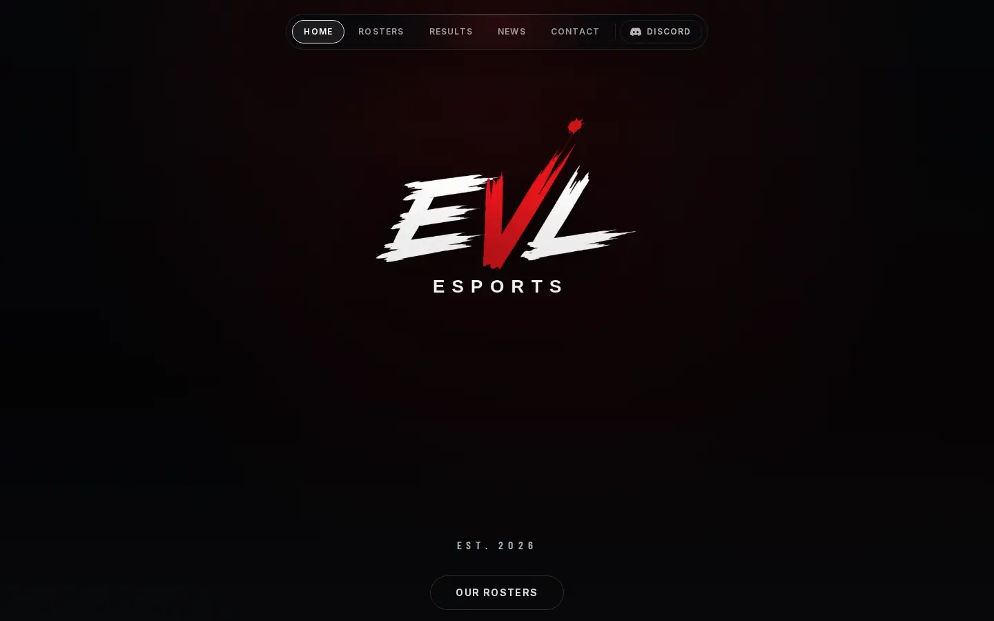 EVL Esports website preview