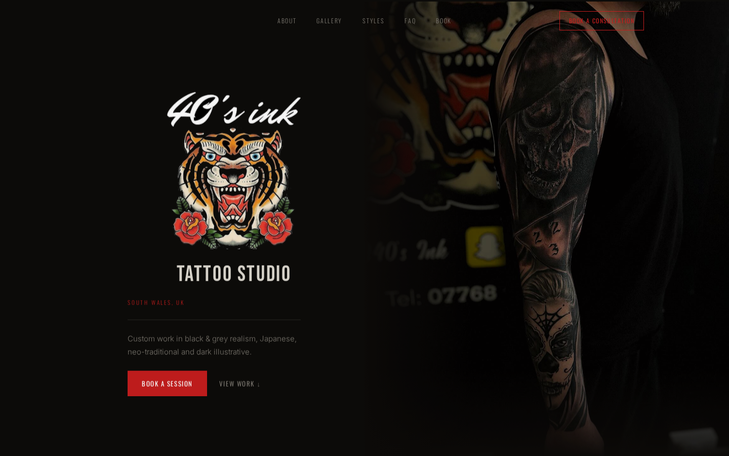 40s Ink Tattoo Studio desktop preview